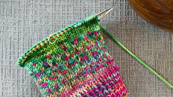knitted sock wip