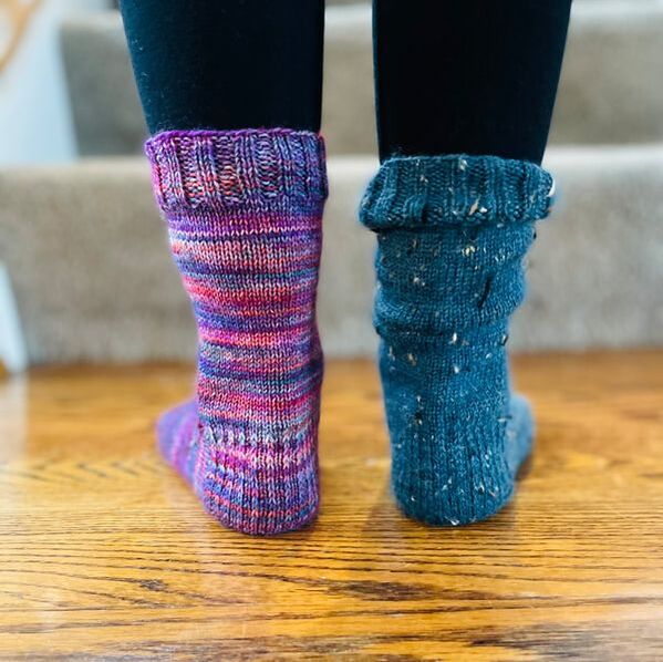 two knitted socks